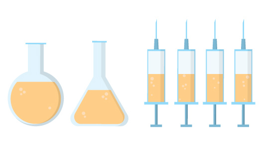 Dibujo que ilustra la jeringa de grasa para el lipoffiling de Pectus