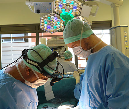 Surgeons in the operating room treating Poland Syndrome